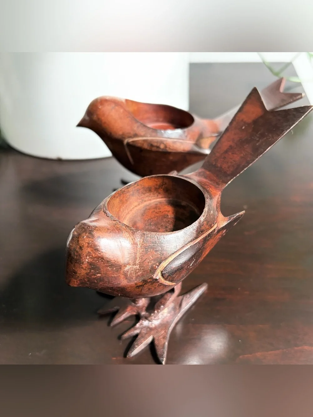 Metal Cast Iron MCM Bird Tealight Candle Holder Rustic Farmhouse Shelf Decor
